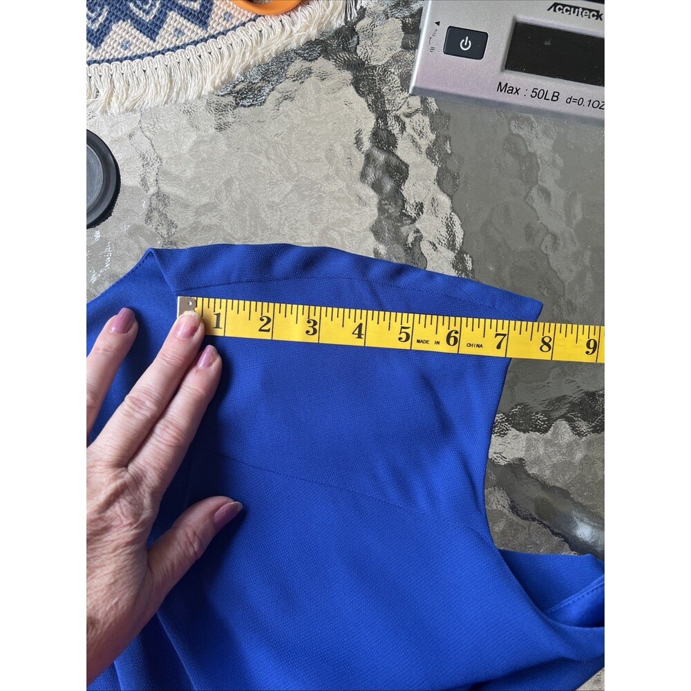 Catherine’s Woman Cobalt Blue Elastic Waist Tie Front Pleated Casual Dress 2X - Picture 11 of 16